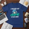I Paused My Anime To Be Here funny anime t-shirt with blue-haired girl wearing headphones