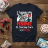 I Paused my ANIME To Officially Turn THIRTEEN text with gaming controller and anime character graphics on a navy t-shirt