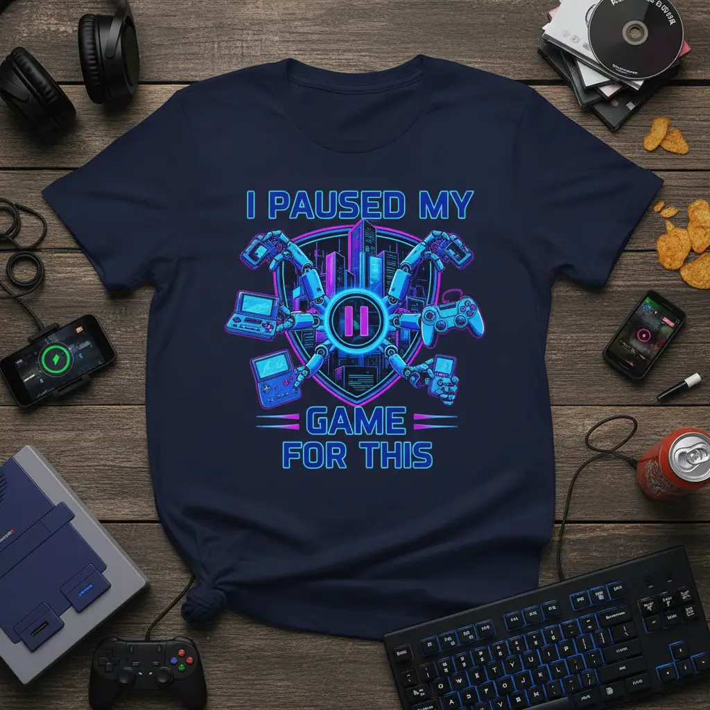 I Paused My Game for This Gamer T-Shirt Retro Gaming Gift