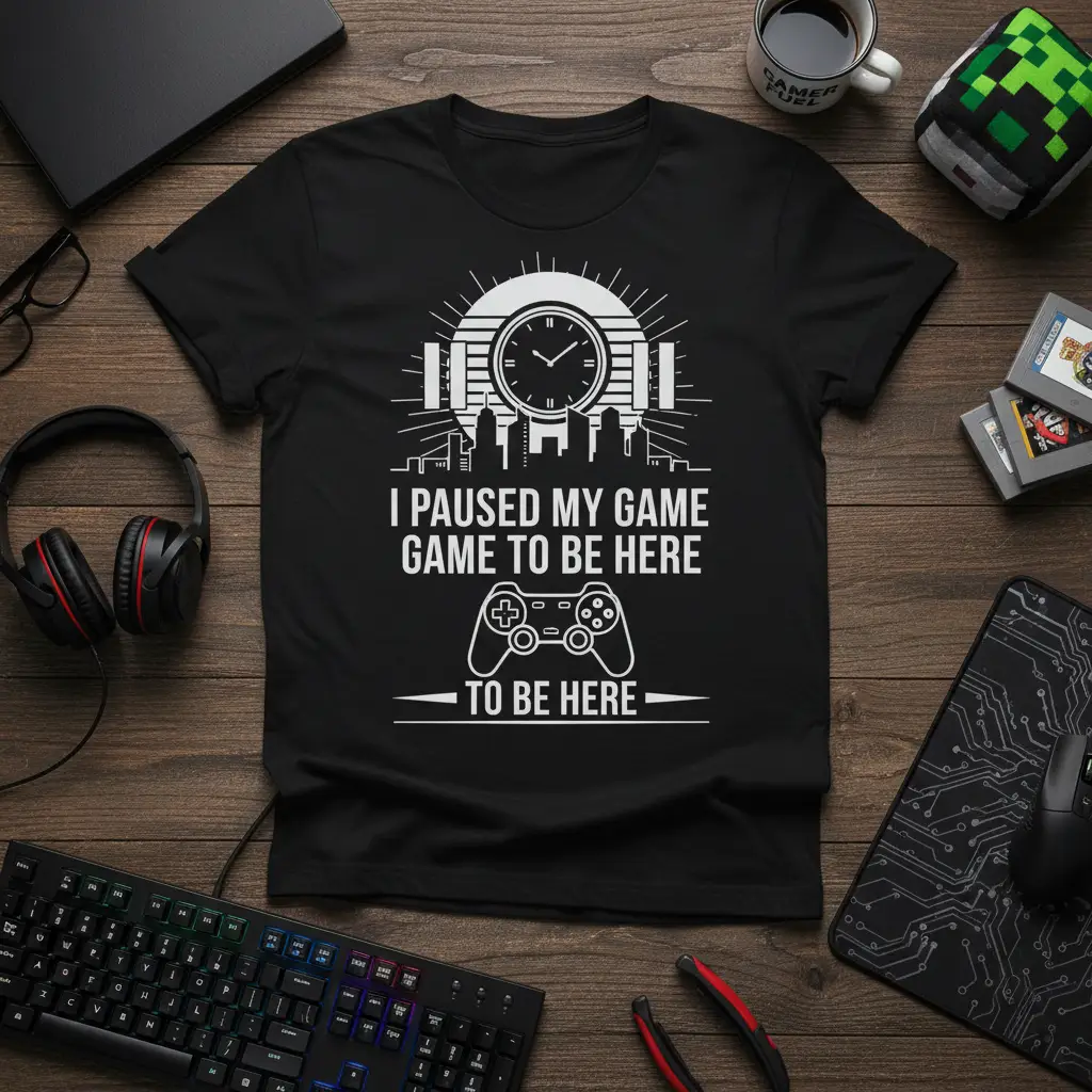 I Paused My Game to Be Here Funny Gamer T-Shirt Gift