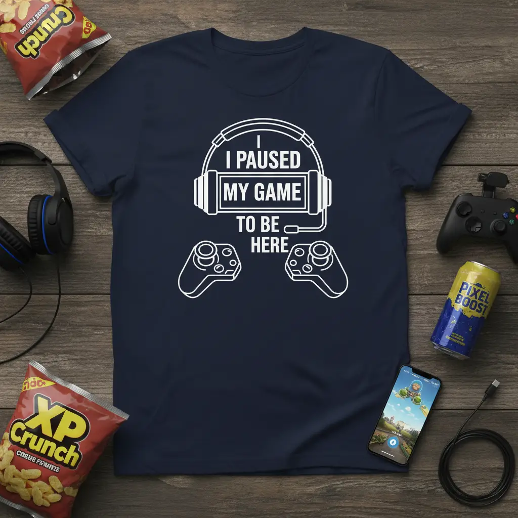I Paused My Game to Be Here T-Shirt Funny Gamer Gift