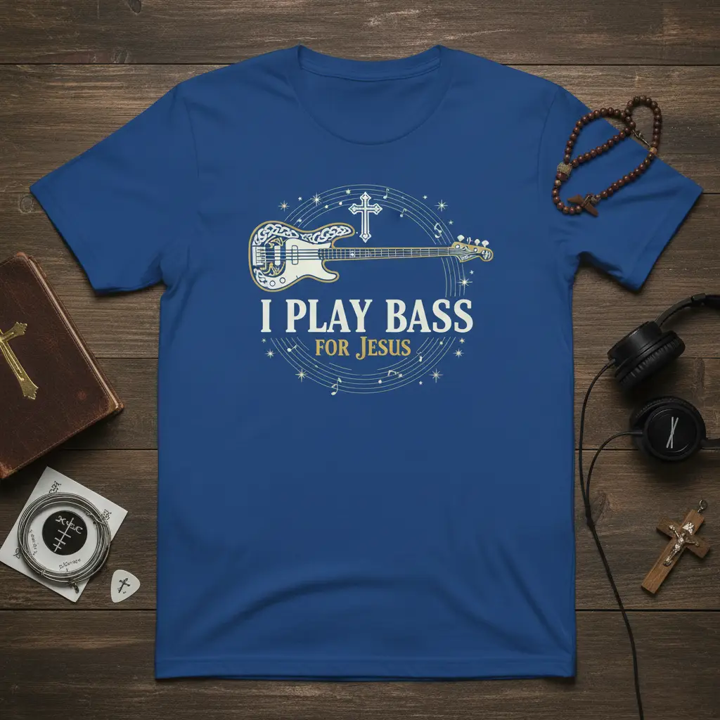 I Play Bass for Jesus Christian Musician T-Shirt Gift