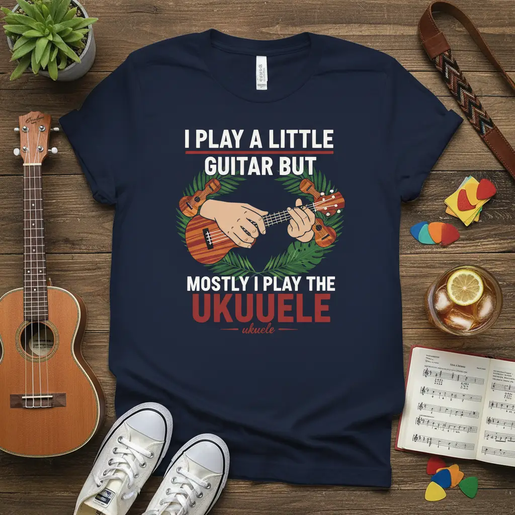 I Play a Little Guitar but Mostly Ukulele T-Shirt