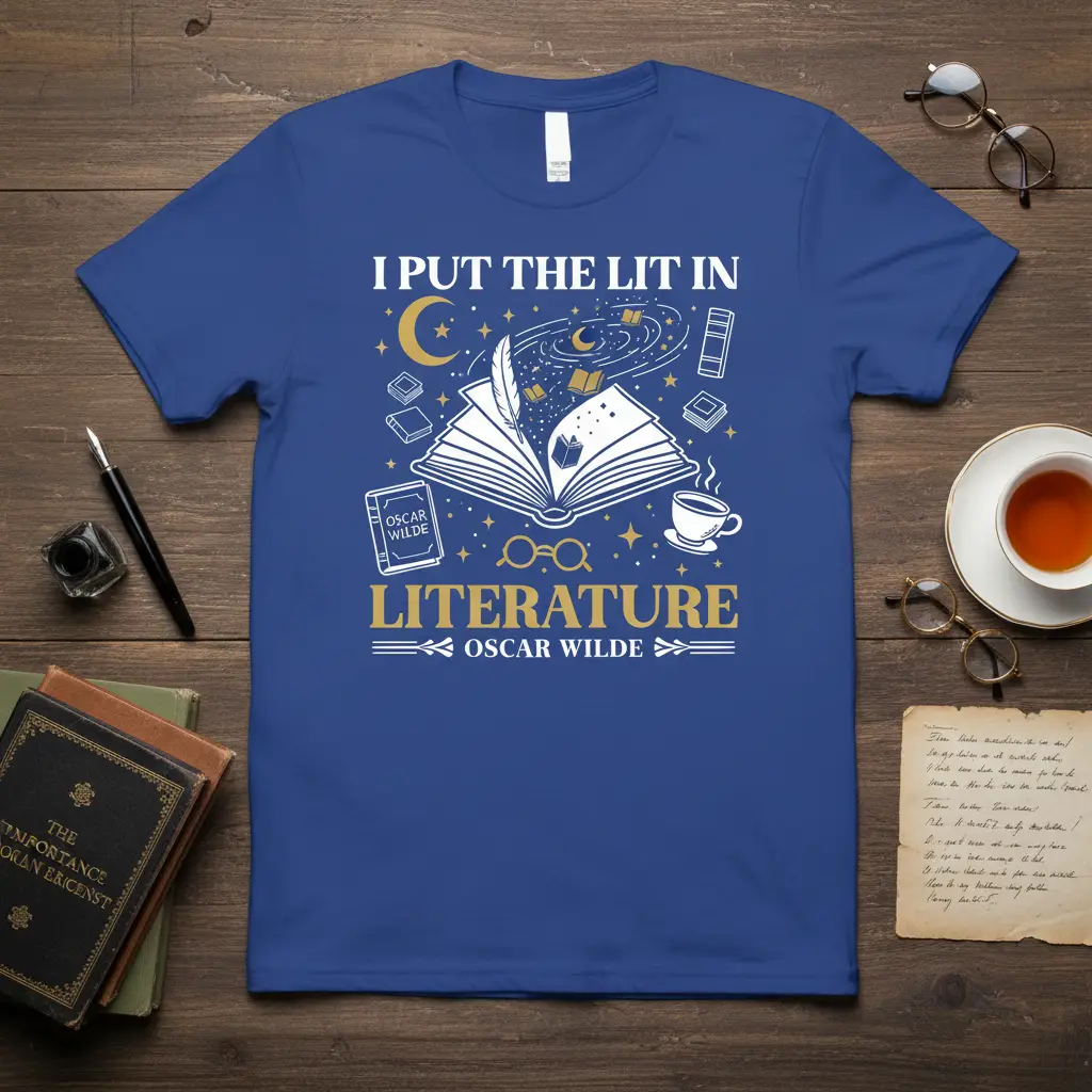 I Put the Lit in Literature Oscar Wilde T-Shirt Book Lover Gift