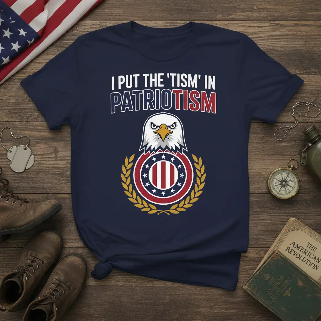 I Put the ’tism’ in Patriotism T-Shirt Usa Eagle Pride