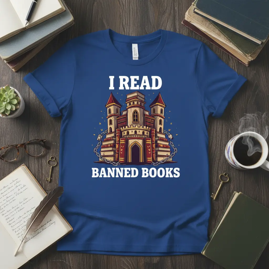 I Read Banned Books Castle T-Shirt | Book Lover Gift