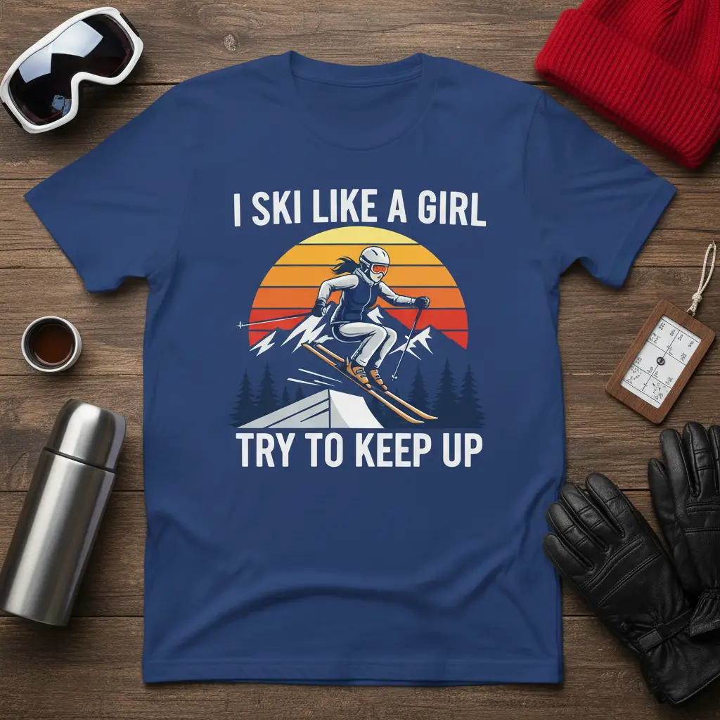 I Ski Like a Girl Try to Keep Up T-Shirt