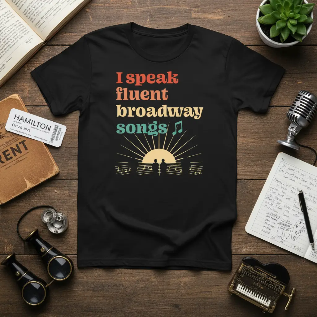 I Speak Fluent Broadway Songs T-Shirt Musical Theatre Lover Gift