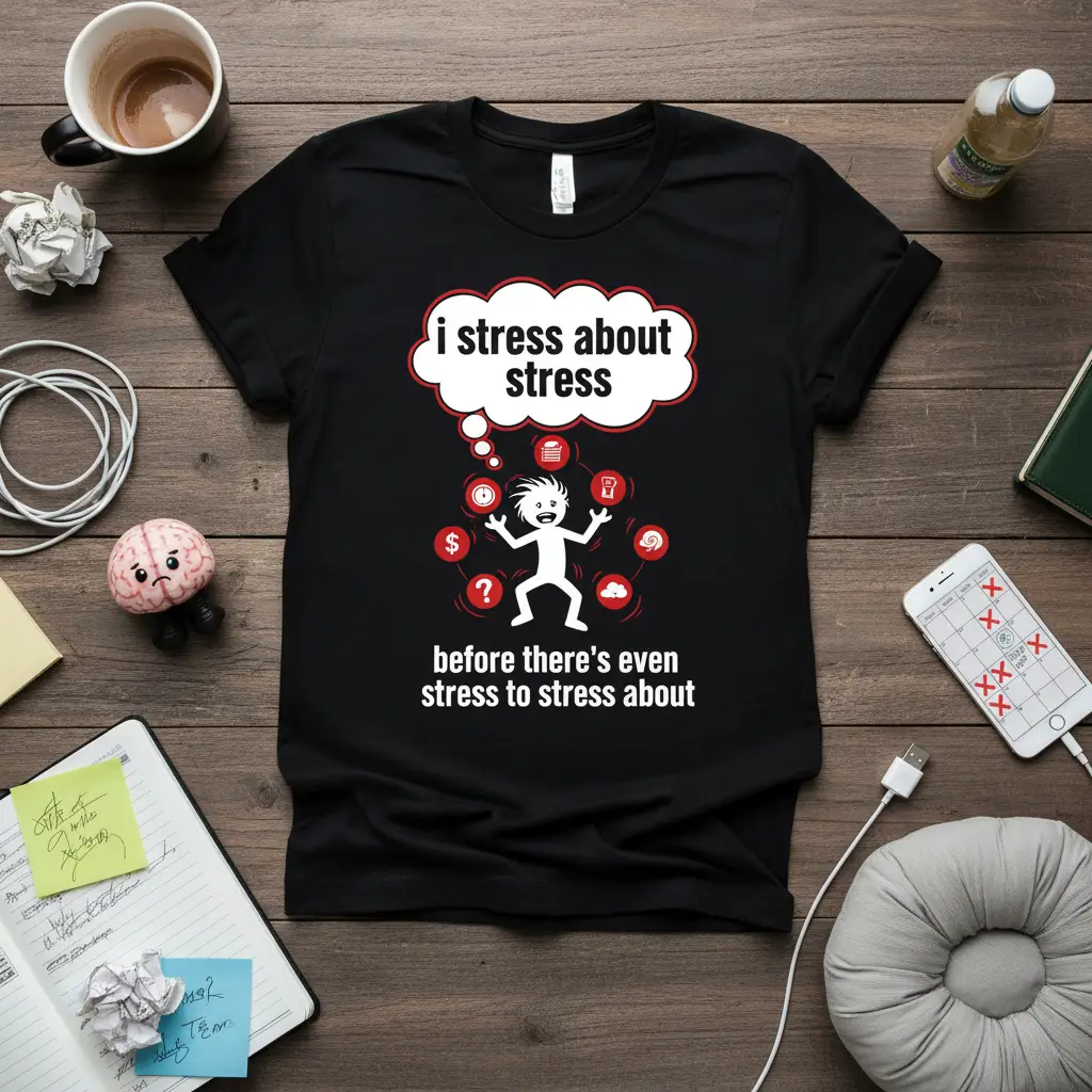 I Stress About Stress T-Shirt Funny Quote Gift Idea