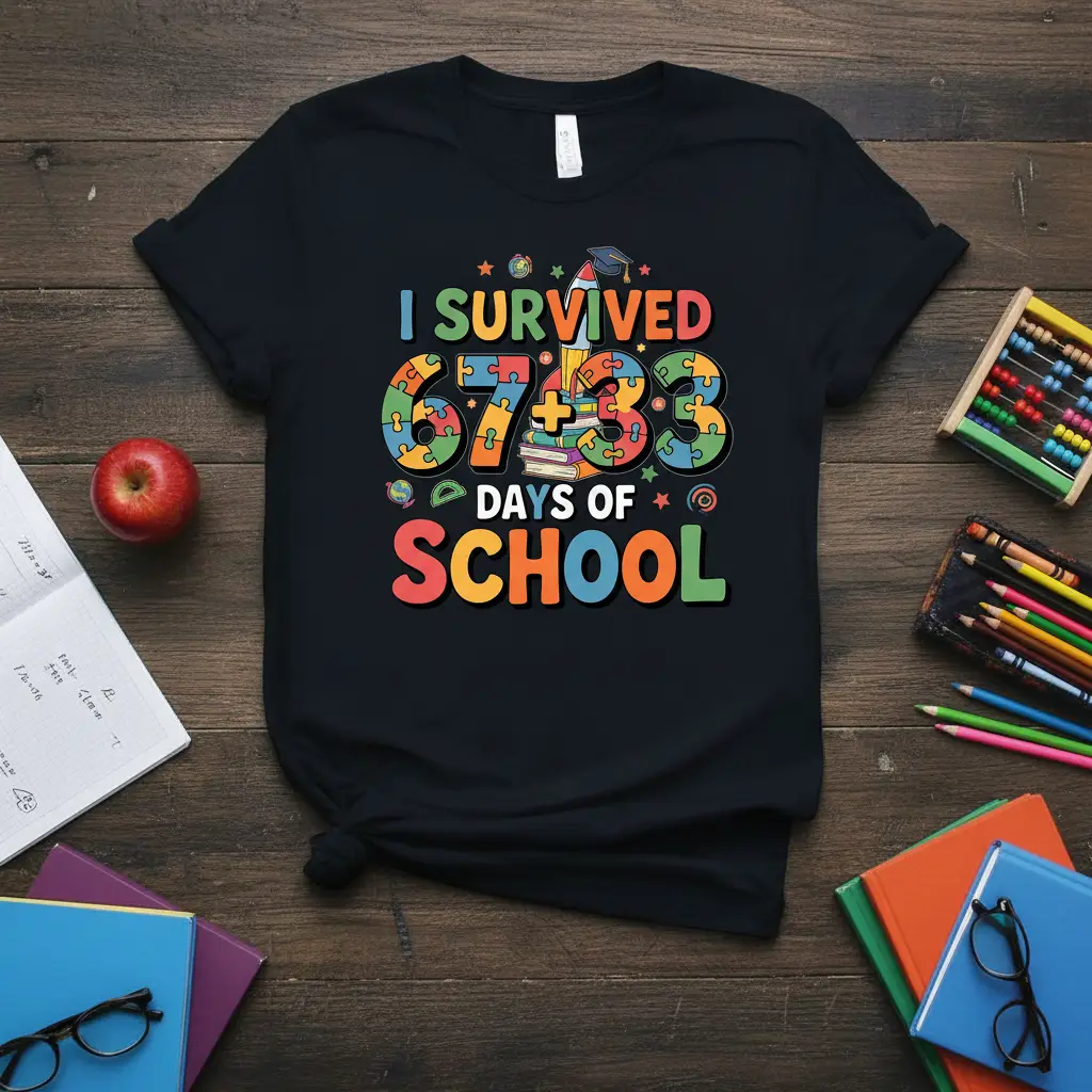 I Survived 6733 Days of School T-Shirt Teacher Gift