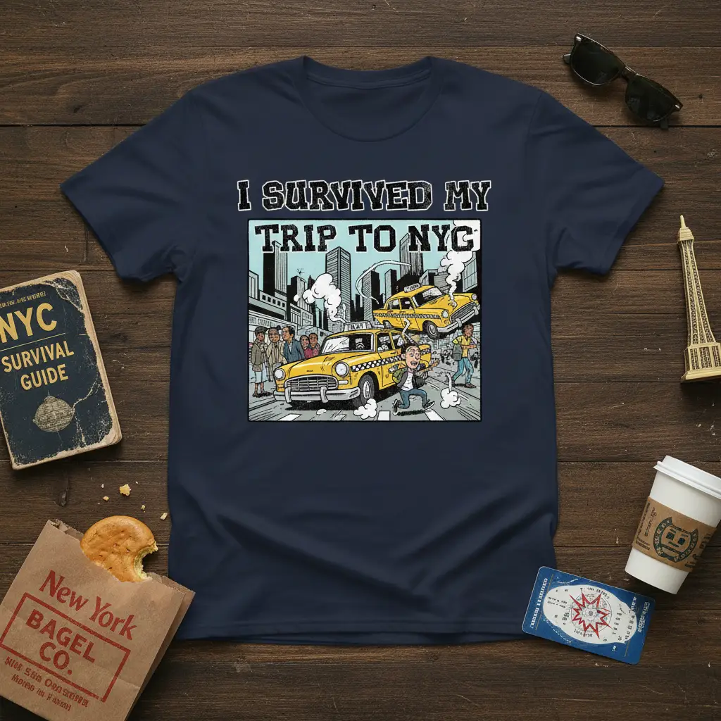 I Survived My Trip to Nyc T-Shirt Funny New York Gift
