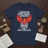 I Survived Open Heart Surgery New Heart Unlocked t-shirt with phoenix and heart graphic