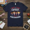 Teacher T-Shirt with "I Teach the Cutest Cutest Little Firecrackers" text and graphics of diverse children holding sparklers