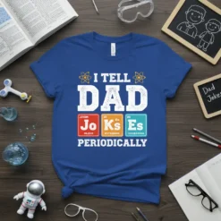 I Tell Dad Jokes Periodically T-Shirt with periodic table elements for Jo, Ks, Es
