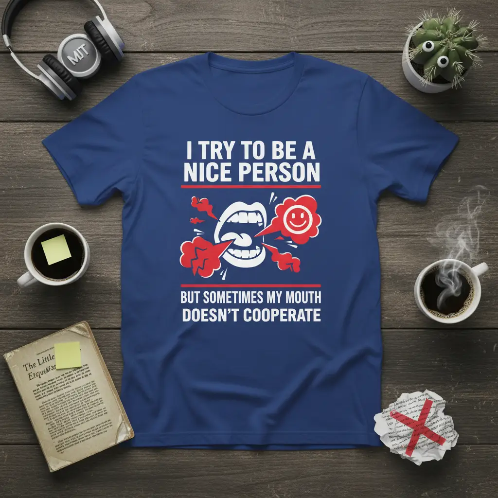 I Try to Be a Nice Person but Sometimes My Mouth Doesn’t Cooperate Tee