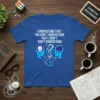 T-shirt design with text "I Understand That You Don't Understand That I Don't Don't Understand" and graphics of heads, lightbulb