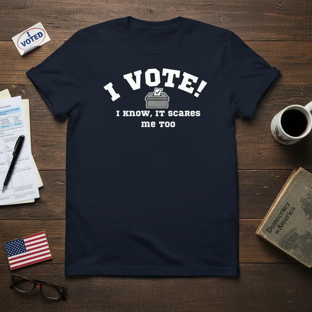 I Vote! I Know, It Scares Me Too Funny Election T-Shirt