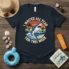 I Waited All Year For This Week shark t-shirt with retro sunset and palm trees design