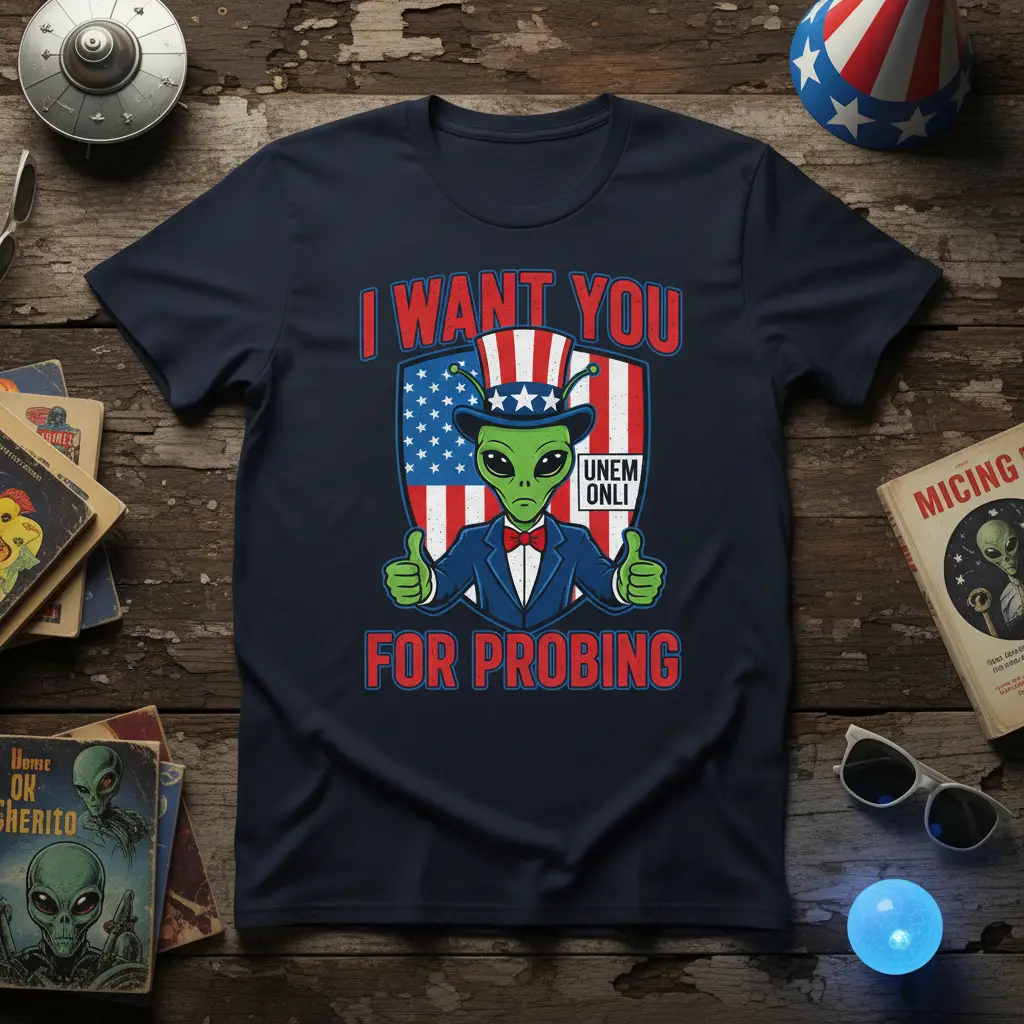 I Want You for Probing Alien T-Shirt Funny Ufo Gift