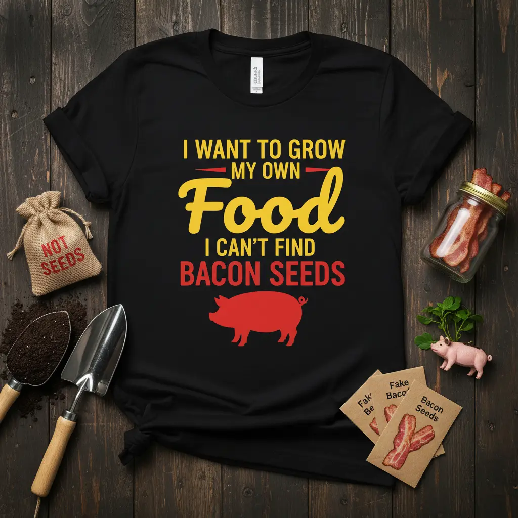 I Want to Grow My Own Food Bacon Seeds T-Shirt