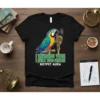 Parrot talking into a vintage microphone with text "I Warned You! I Talk Too Much! Notpet Aura" on a black