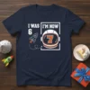 Navy t-shirt with "I WAS 6 I'M NOW 7" text, rocket, and astronaut helmet graphic for a 7th birthday celebration