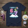 I Was 6 Now I'm 7 birthday t-shirt design with a cute green dragon, balloons, and large numbers six and