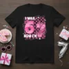 I WAS 6 NOW I'M 7 unicorn birthday t-shirt design with pink numbers and a unicorn graphic