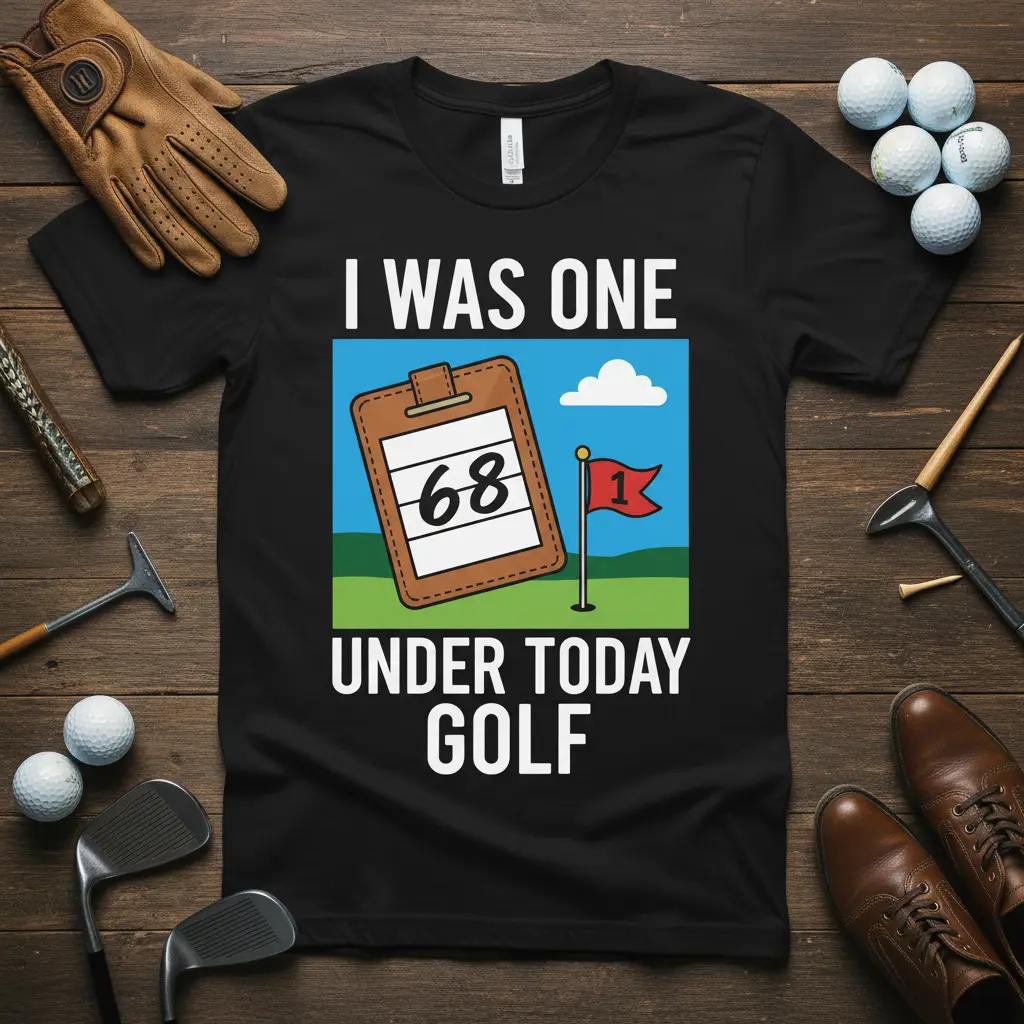 I Was One 68 Under Today Golf T-Shirt Funny Golfer Gift