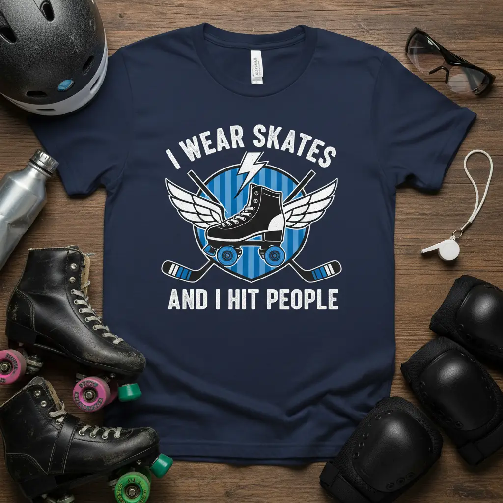 I Wear Skates and I Hit People Roller Derby Tee