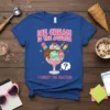 Blue t-shirt with "ICE CREAM IS THE ANSWER I FORGOT THE QUESTION" text and a graphic of a sundae