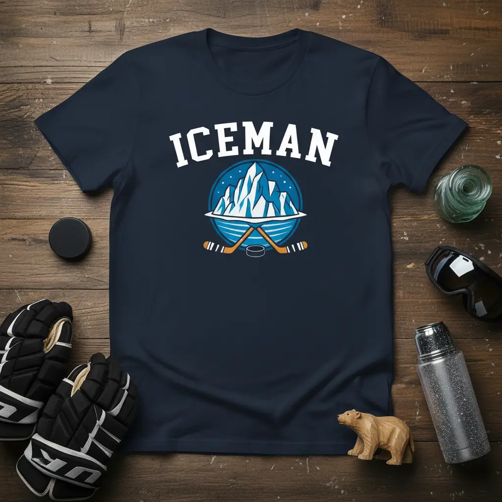 Iceman Hockey Player T-Shirt Winter Sports Fan Gift