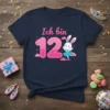 Ich bin 12 birthday t-shirt with a cute ballerina bunny dancing next to the number 12