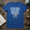 Baha'i T-Shirt with "Ich bin Baha'i Je suis Baha'i Sono Baha'i I'm Baha'i" text, globe, and dove graphic