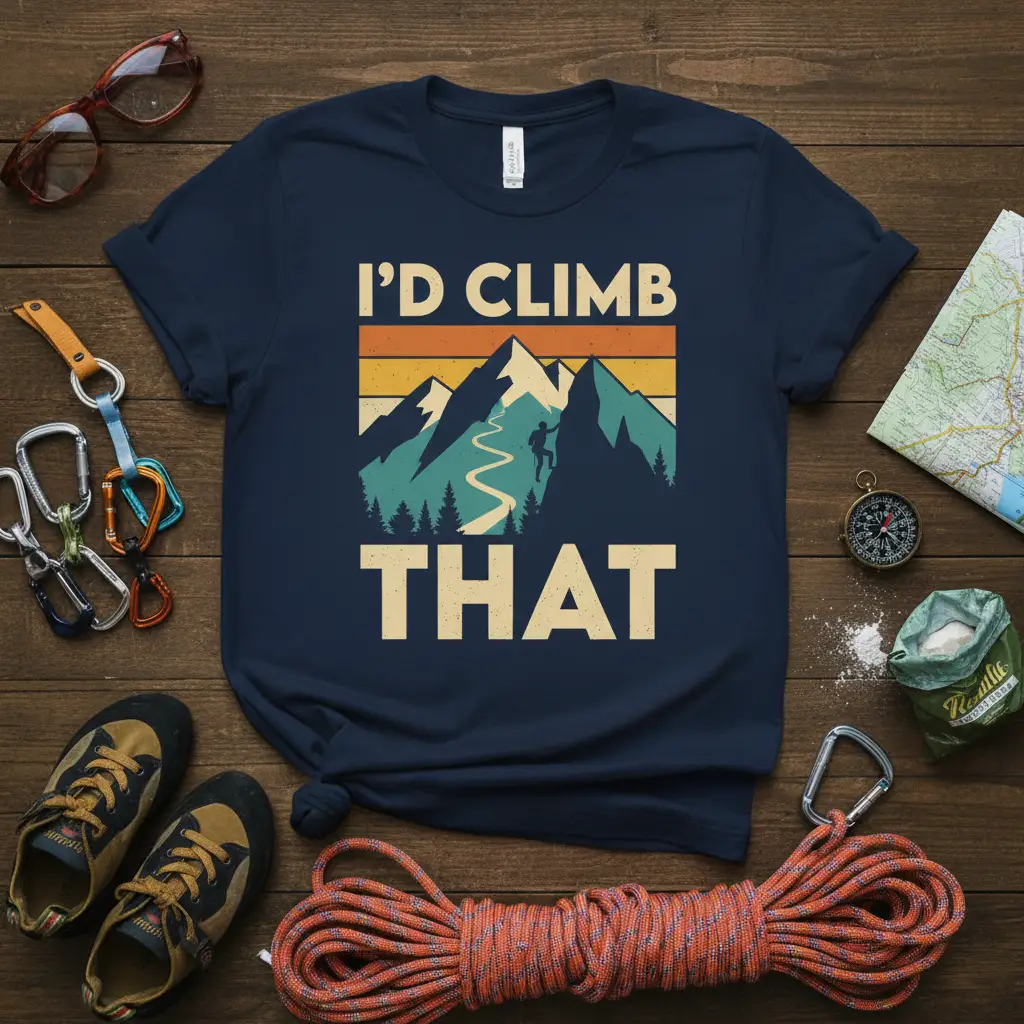 I’d Climb That Mountain Climbing T-Shirt Adventure Gift