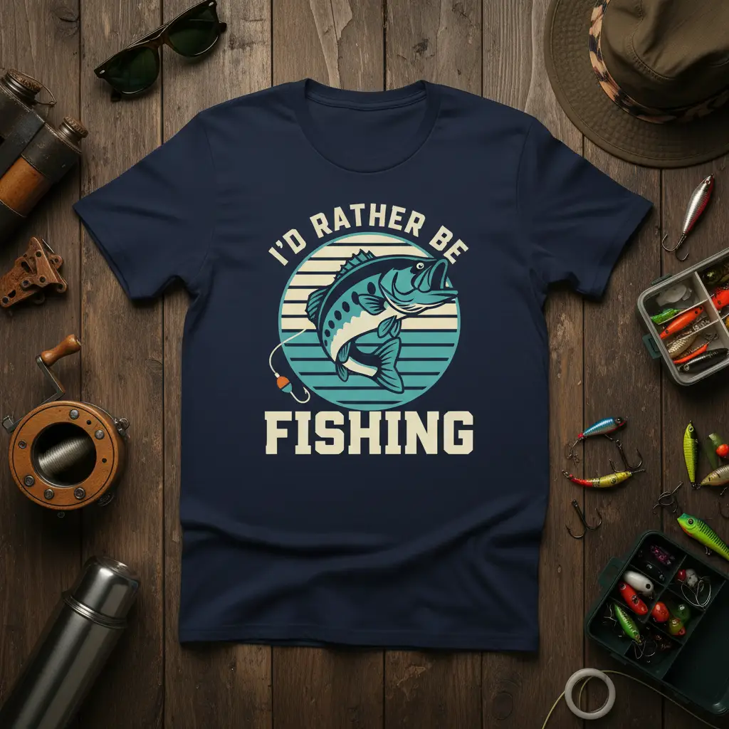 I’d Rather Be Fishing T-Shirt Angler’s Perfect Gift