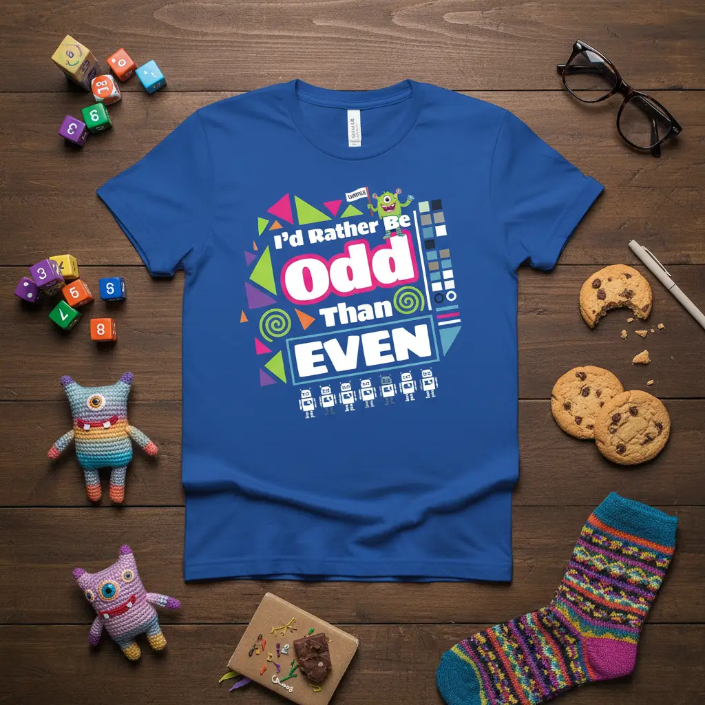 I’d Rather Be Odd Than Even T-Shirt Funny Math Quote Gift