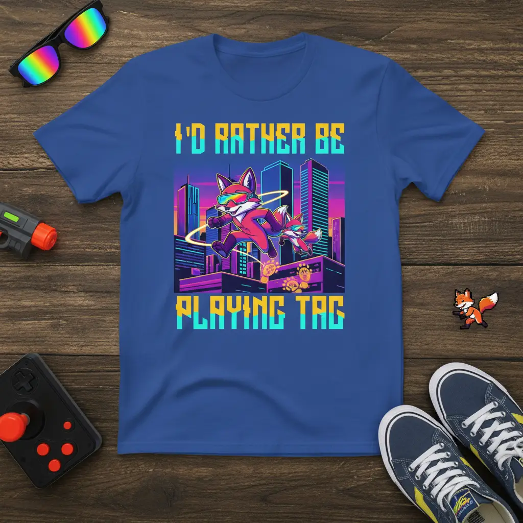 I’d Rather Be Playing Tag Retro Fox Gaming T-Shirt