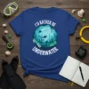 I'd Rather Be Underwater t-shirt design featuring scuba divers exploring a coral reef with marine life