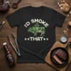 I'D SMOKE THAT BBQ t-shirt design featuring a cow diagram with meat cuts and a grill graphic
