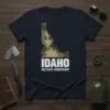 Idaho Military Homefront T-Shirt with camouflage map design and white text