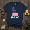 IDAHO USA Flag State creative graphic design printed on comfortable cotton t-shirt