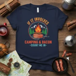 If It Involves Camping text design featuring unique typography on quality t-shirt