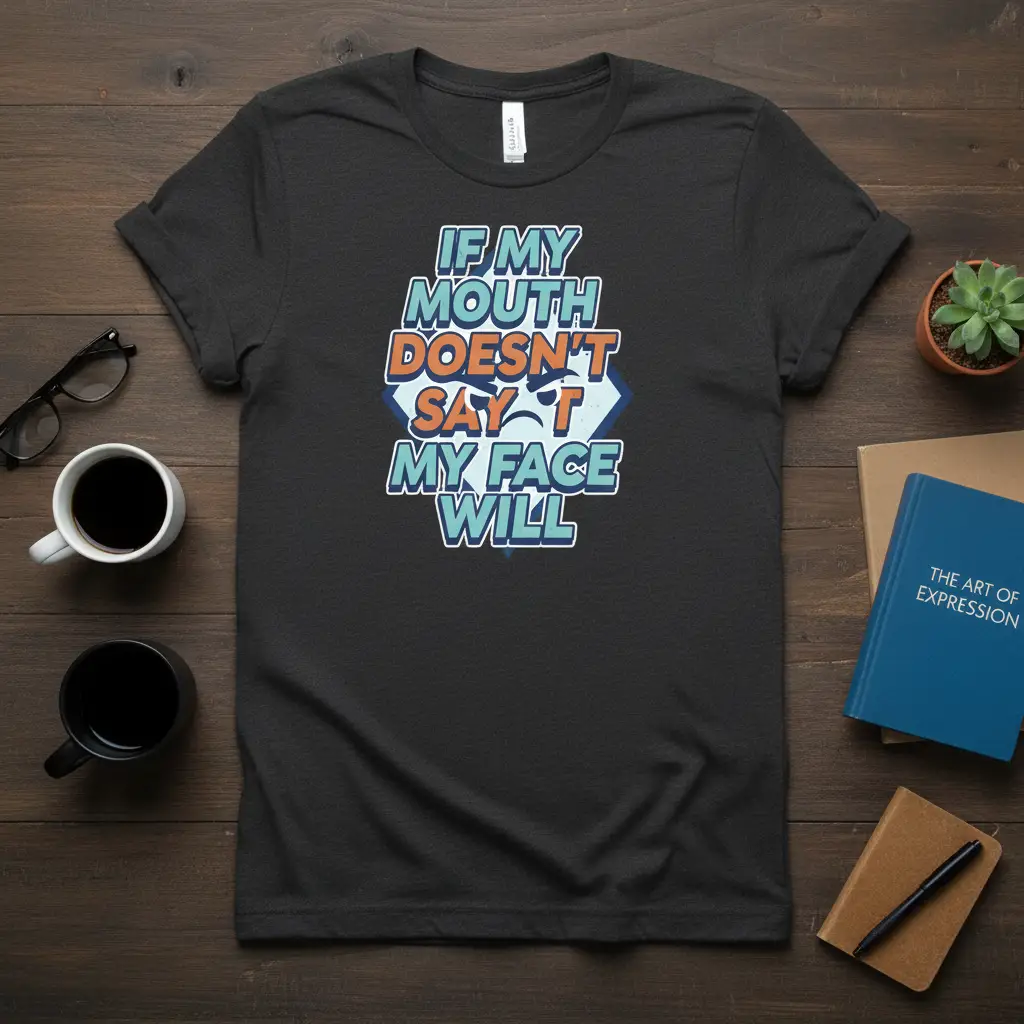 If My Mouth Doesn’t Say It My Face Will Funny Quote Tee