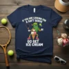 T-shirt with text "If You Are Looking For A Soft Serve Go Get Ice Cream" featuring a muscular pickle character