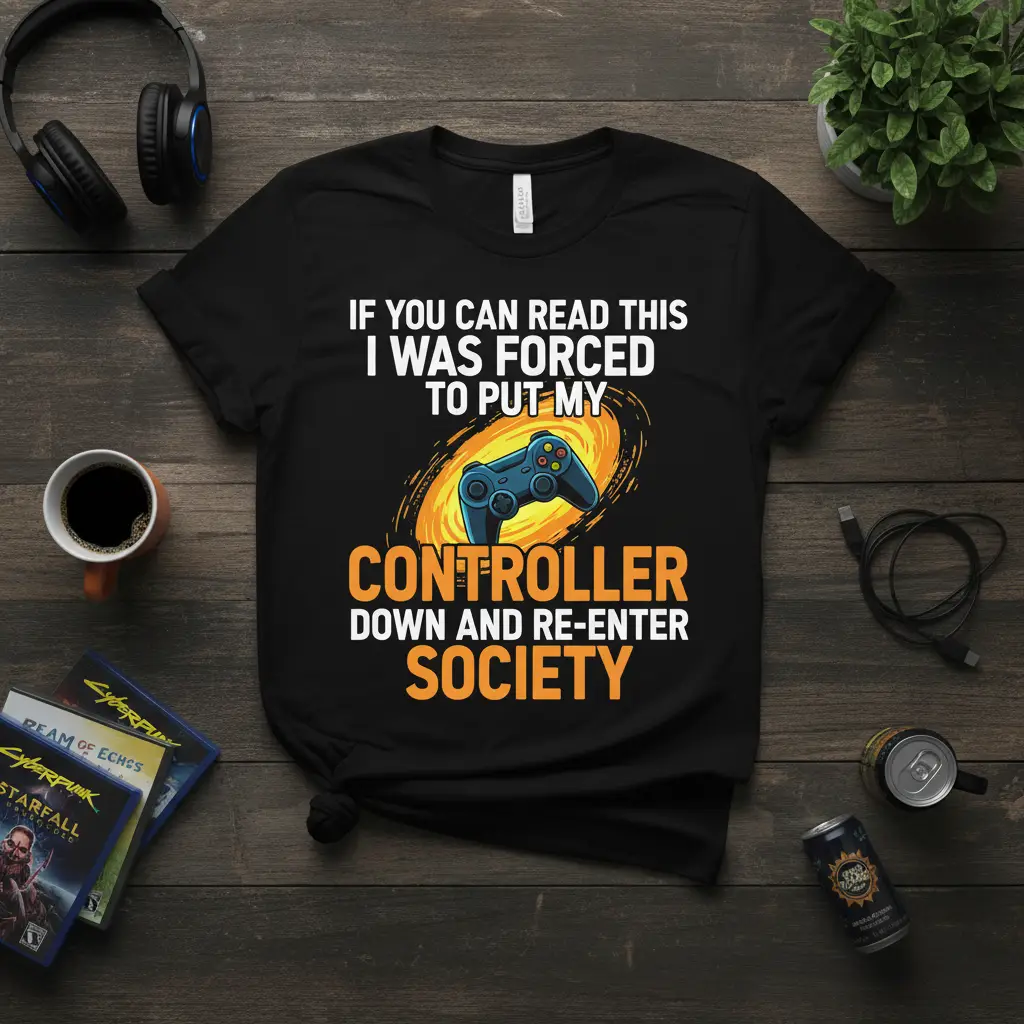 If You Can Read This Forced to Put My Controller Down T-Shirt