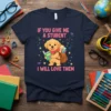 If You Give Me A Student I Will Love Them text with a cute golden retriever puppy holding a book