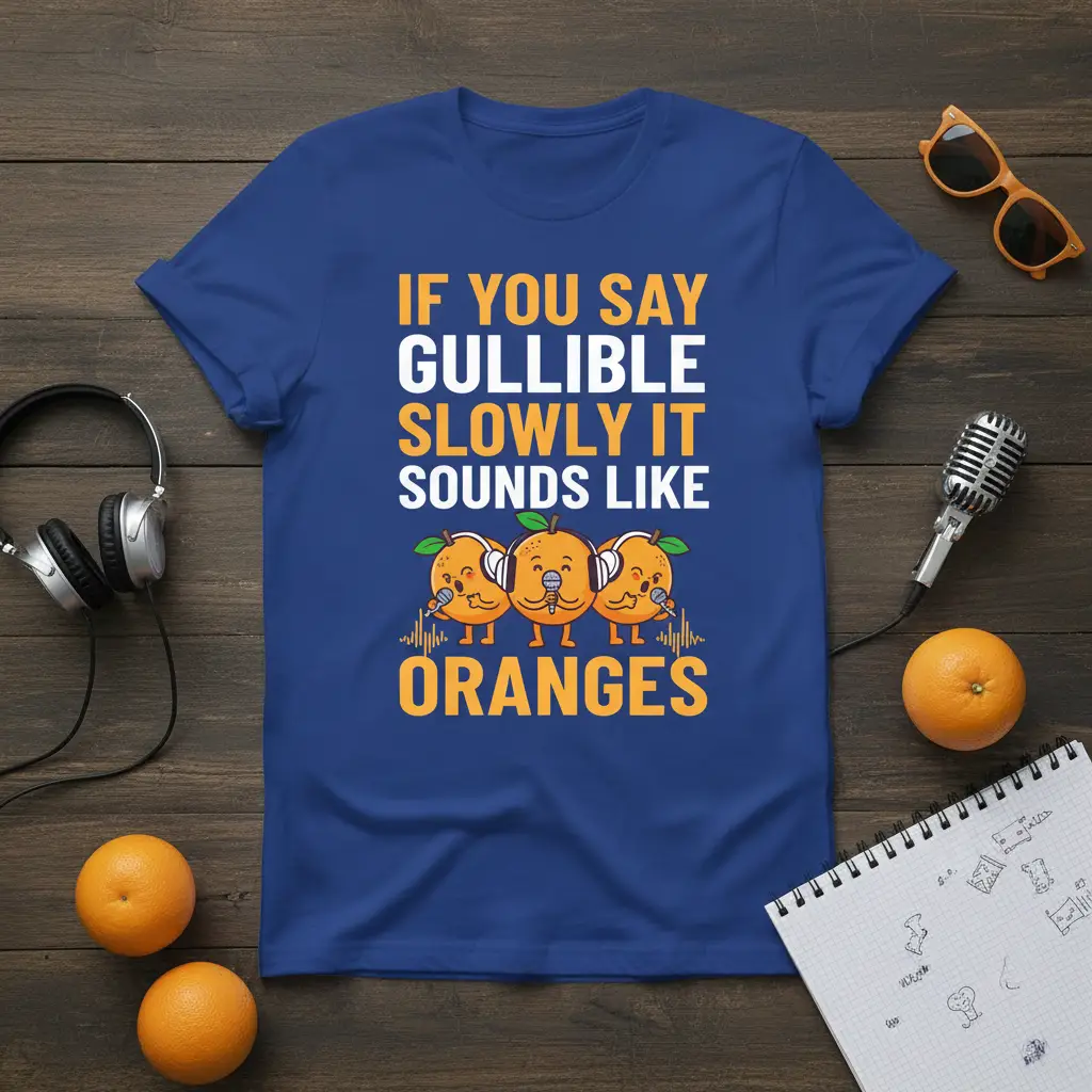 If You Say Gullible Slowly It Sounds Like Oranges Tee