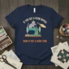 Graphic tee with text "If You See a Seam Ripper Now Is Not A Good Time" featuring a cat on