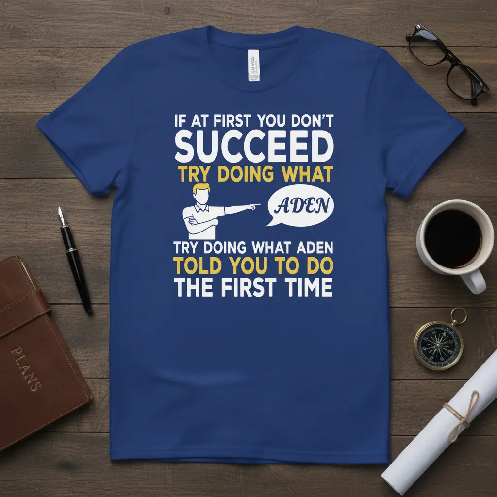 If at First You Don’t Succeed Aden T-Shirt Funny Quote
